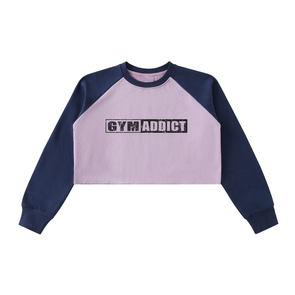 Raw-Hem Raglan Crop Sweatshirt