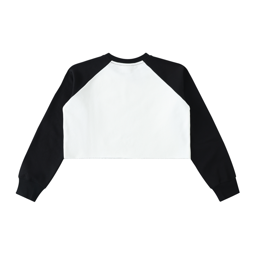 Raw-Hem Raglan Crop Sweatshirt