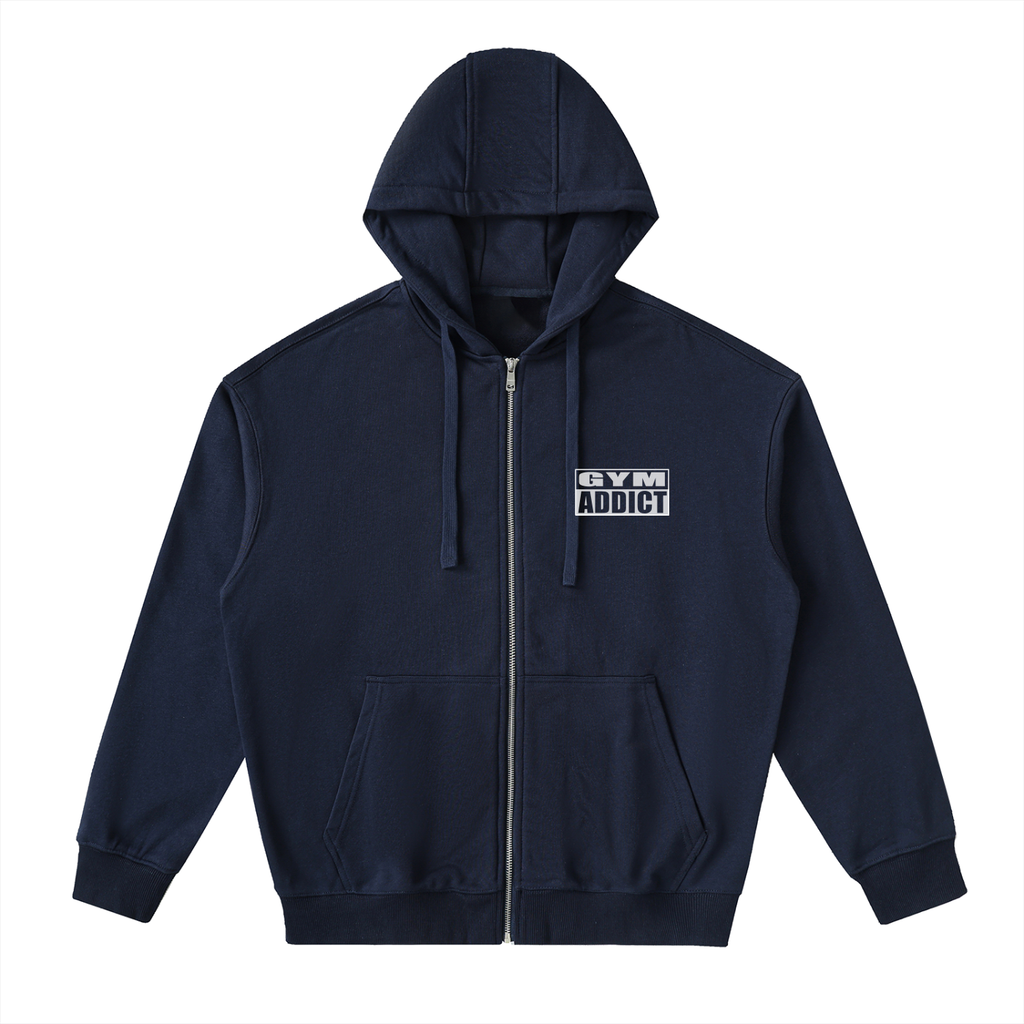Drop-Shoulder Zip Up Hoodie