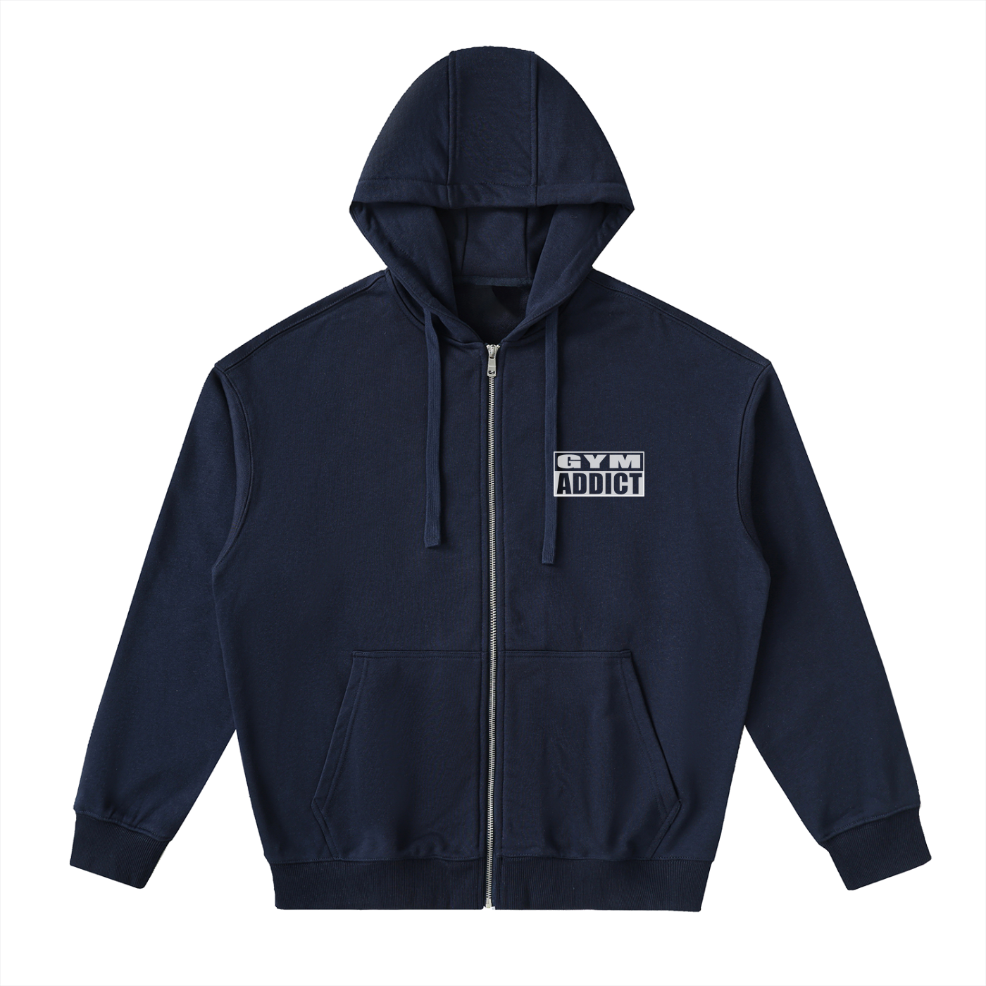 Drop-Shoulder Zip Up Hoodie