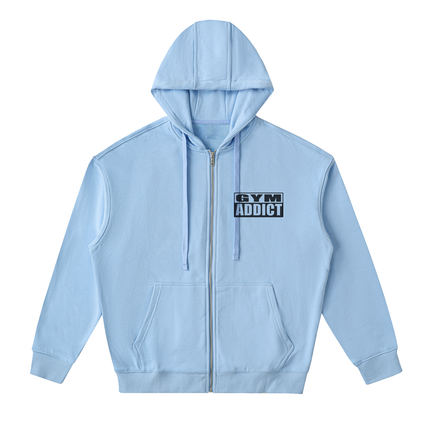 Drop-Shoulder Zip Up Hoodie