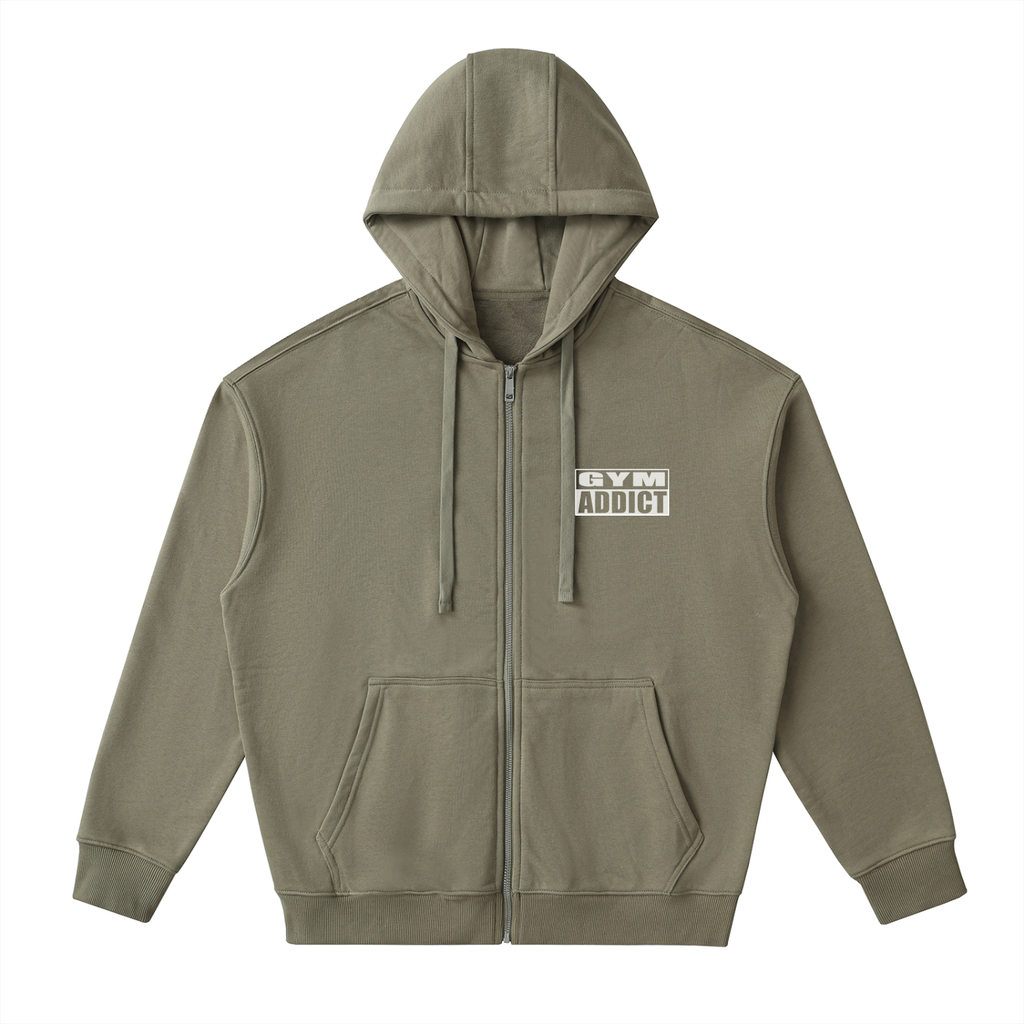 Drop-Shoulder Zip Up Hoodie