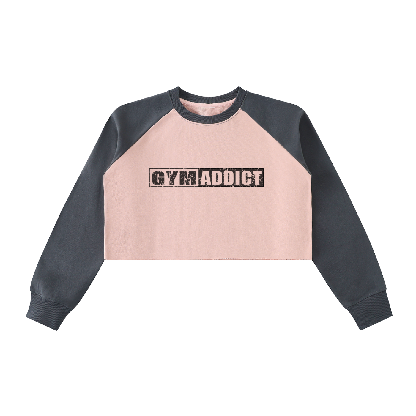 Raw-Hem Raglan Crop Sweatshirt