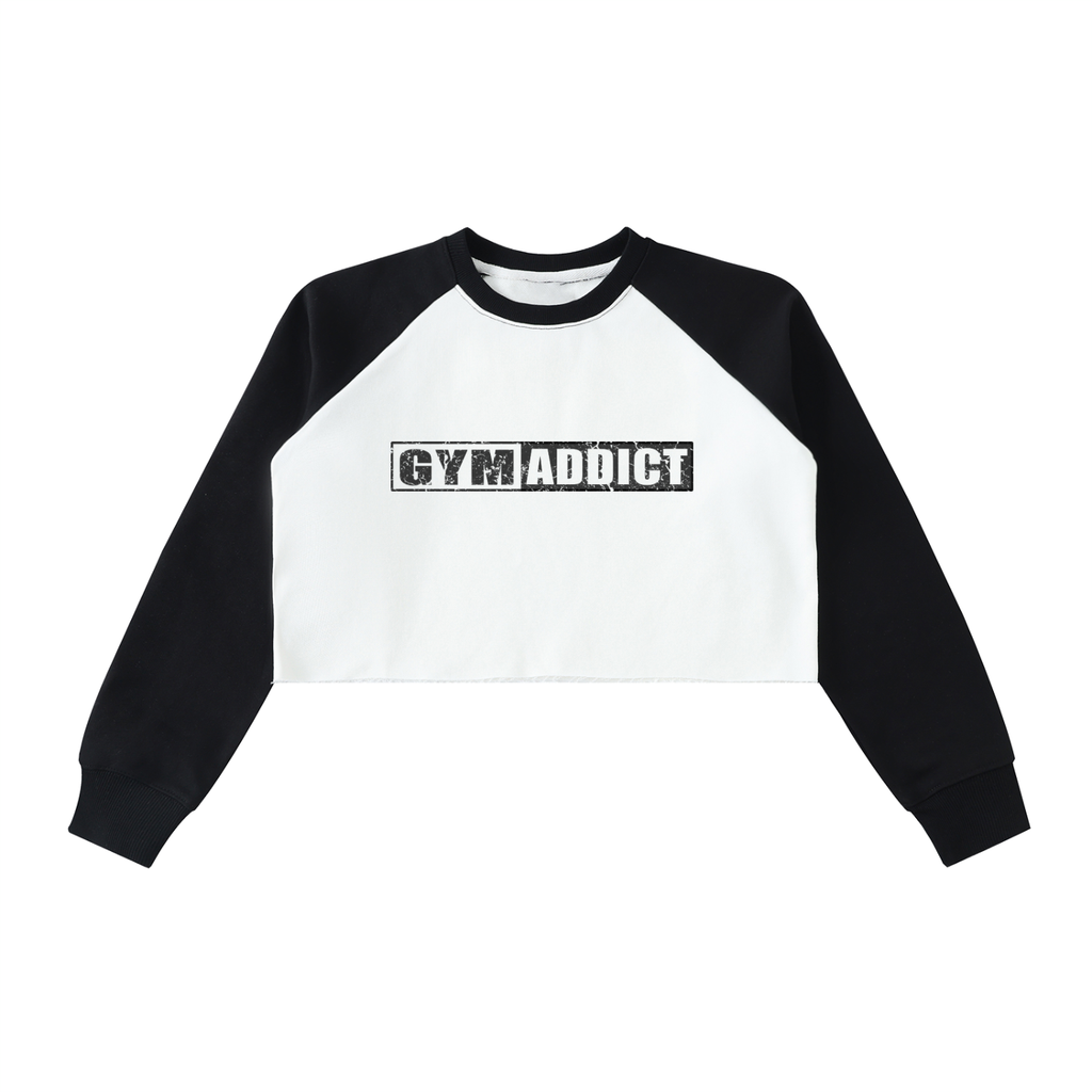 Raw-Hem Raglan Crop Sweatshirt