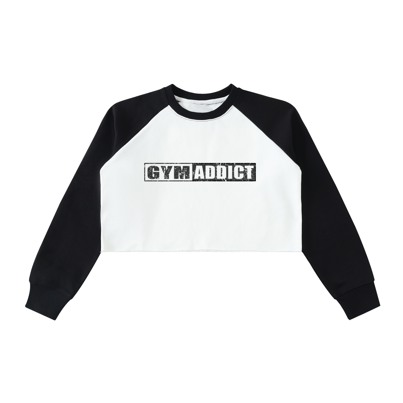 Raw-Hem Raglan Crop Sweatshirt