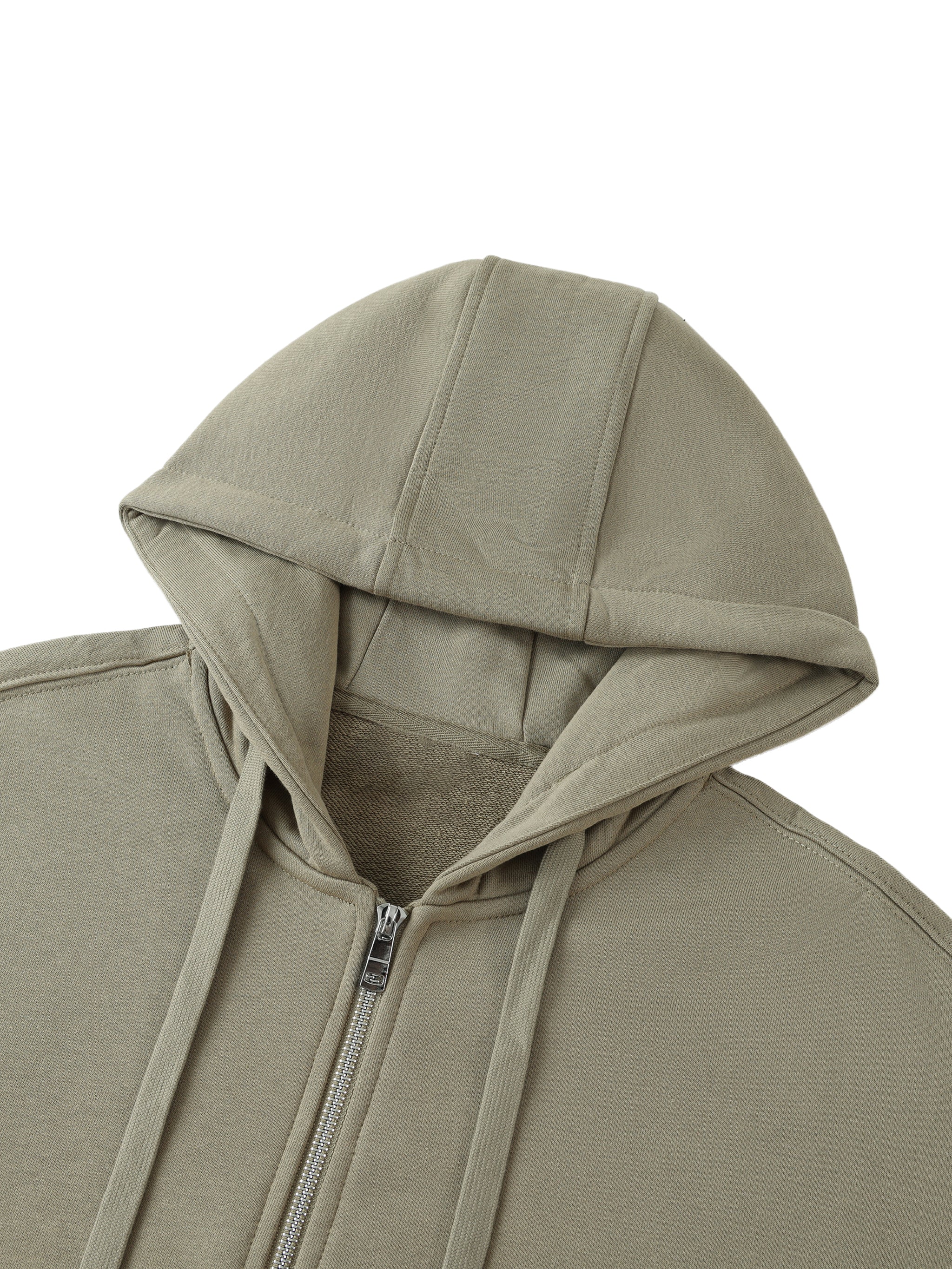 Drop-Shoulder Zip Up Hoodie